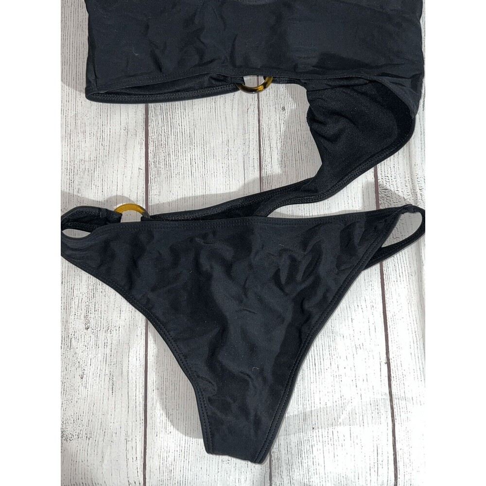 Matte Collection Black One Piece Cutout Swimsuit (size small) - Picture 5 of 6